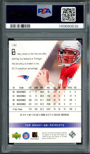 Tom Brady Autographed 2000 Upper Deck SPx Rookie Card #130 New England Patriots Auto Grade Gem Mint 10 PSA/DNA #140680638