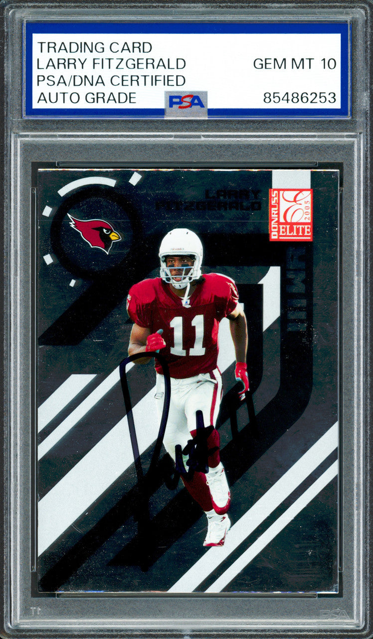 Larry Fitzgerald Autographed 2005 Donruss Elite Card #2 Arizona Cardinals Auto Grade Gem Mint 10 PSA/DNA #85486253