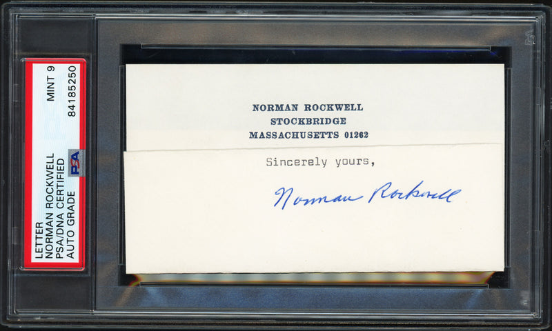Norman Rockwell Autographed Letter Artist Auto Grade Mint 9 PSA/DNA #84185250