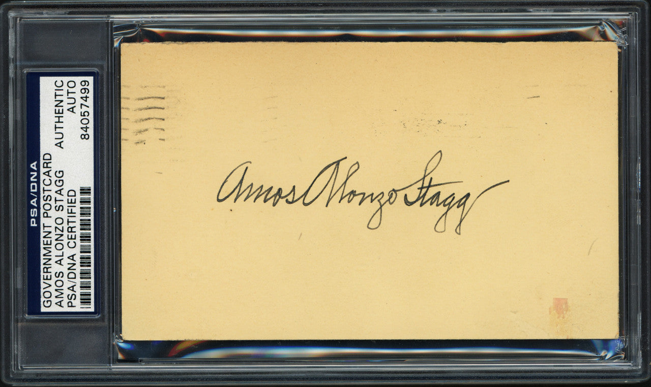 Amos Alonzo Stagg Autographed Government Postcard University of Chicago Coach PSA/DNA #84057499