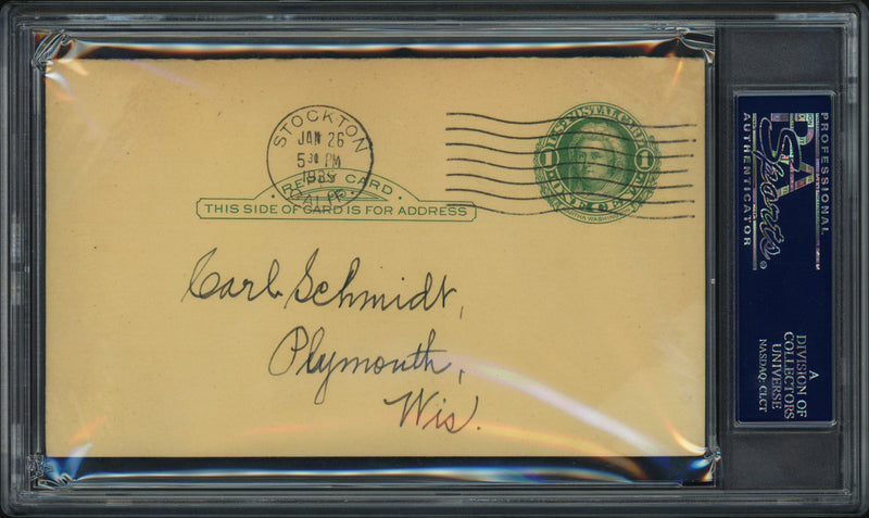 Amos Alonzo Stagg Autographed Government Postcard University of Chicago Coach PSA/DNA #84057499