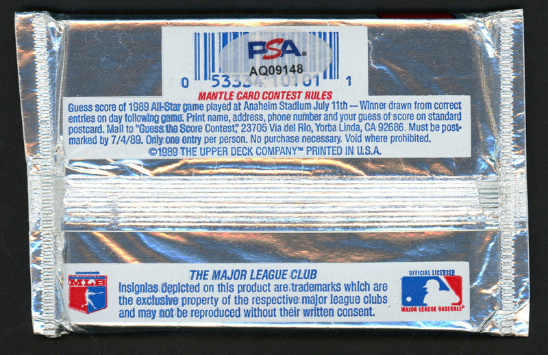 Ken Griffey Jr. Autographed 1989 Upper Deck Baseball Low Pack Seattle Mariners PSA/DNA Stock #265620