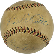 Babe Ruth & Lou Gehrig Autographed Official League Baseball New York Yankees PSA/DNA & Beckett BAS #AE85000