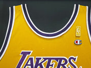 Los Angeles Lakers Wilt Chamberlain Autographed Framed Yellow Champion NBA 50th Anniversary Jersey "#13" Beckett BAS #AE51003
