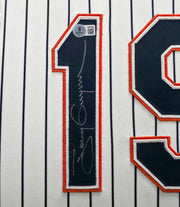 San Diego Padres Tony Gwynn Autographed Framed White Pinstripes 30 Year Anniversary Russell Jersey Beckett BAS QR #BW06390