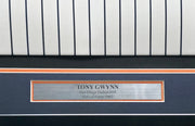 San Diego Padres Tony Gwynn Autographed Framed White Pinstripes 30 Year Anniversary Russell Jersey Beckett BAS QR #BW06390