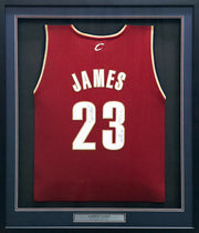 Cleveland Cavaliers LeBron James Autographed Framed Red Reebok Jersey "King James & The Chosen One" PSA/DNA #AS01174