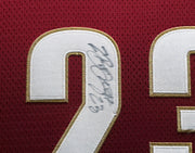 Cleveland Cavaliers LeBron James Autographed Framed Red Reebok Jersey "King James & The Chosen One" PSA/DNA #AS01174