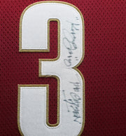 Cleveland Cavaliers LeBron James Autographed Framed Red Reebok Jersey "King James & The Chosen One" PSA/DNA #AS01174