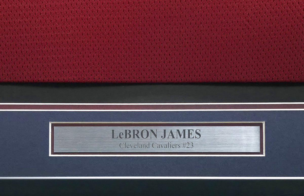 Cleveland Cavaliers LeBron James Autographed Framed Red Reebok Jersey "King James & The Chosen One" PSA/DNA #AS01174