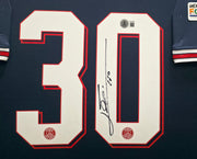 2021-22 PSG Lionel Messi Autographed Framed Blue Jordan Jersey Beckett BAS Witness #2W114274
