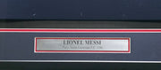 2021-22 PSG Lionel Messi Autographed Framed Blue Jordan Jersey Beckett BAS Witness #2W114274