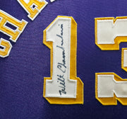 Los Angeles Lakers Wilt Chamberlain Autographed Framed Purple & Yellow Jersey PSA/DNA & Beckett BAS #AE83244