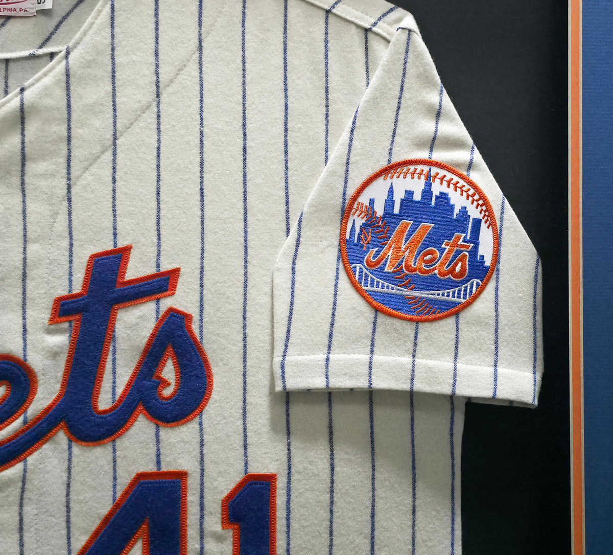 New York Mets Tom Seaver Autographed Framed Cream Pinstripes Mitchell & Ness MLB 100th Anniversary Patch Jersey "HOF 98.8%" PSA/DNA #AM09751