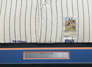 New York Mets Tom Seaver Autographed Framed Cream Pinstripes Mitchell & Ness MLB 100th Anniversary Patch Jersey "HOF 98.8%" PSA/DNA #AM09751