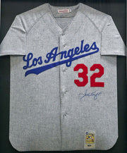 Los Angeles Dodgers Sandy Koufax Autographed Framed Gray Mitchell & Ness Jersey MLB Holo & Steiner Holo SKU #266232