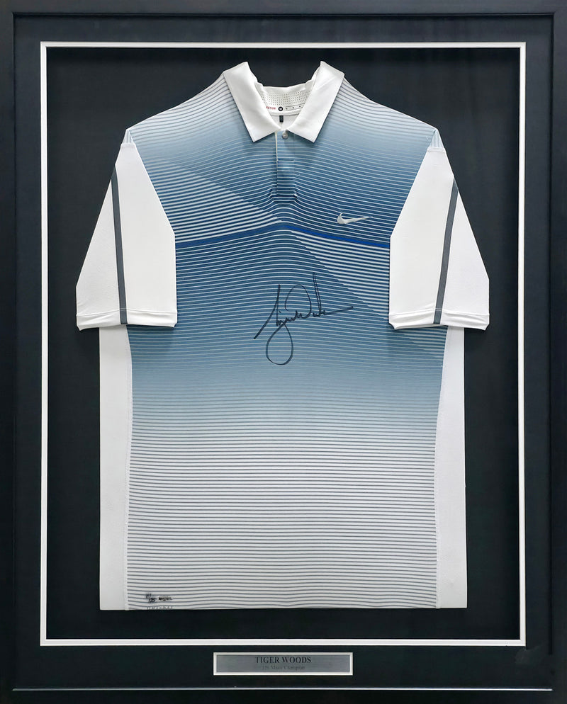 Tiger Woods Autographed Nike Framed Polo #11/25 UDA Holo #BAM29315