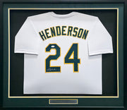 Oakland A's Rickey Henderson Autographed Framed White Jersey JSA #WA740850