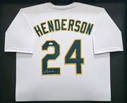 Oakland A's Rickey Henderson Autographed Framed White Jersey JSA #WA740850