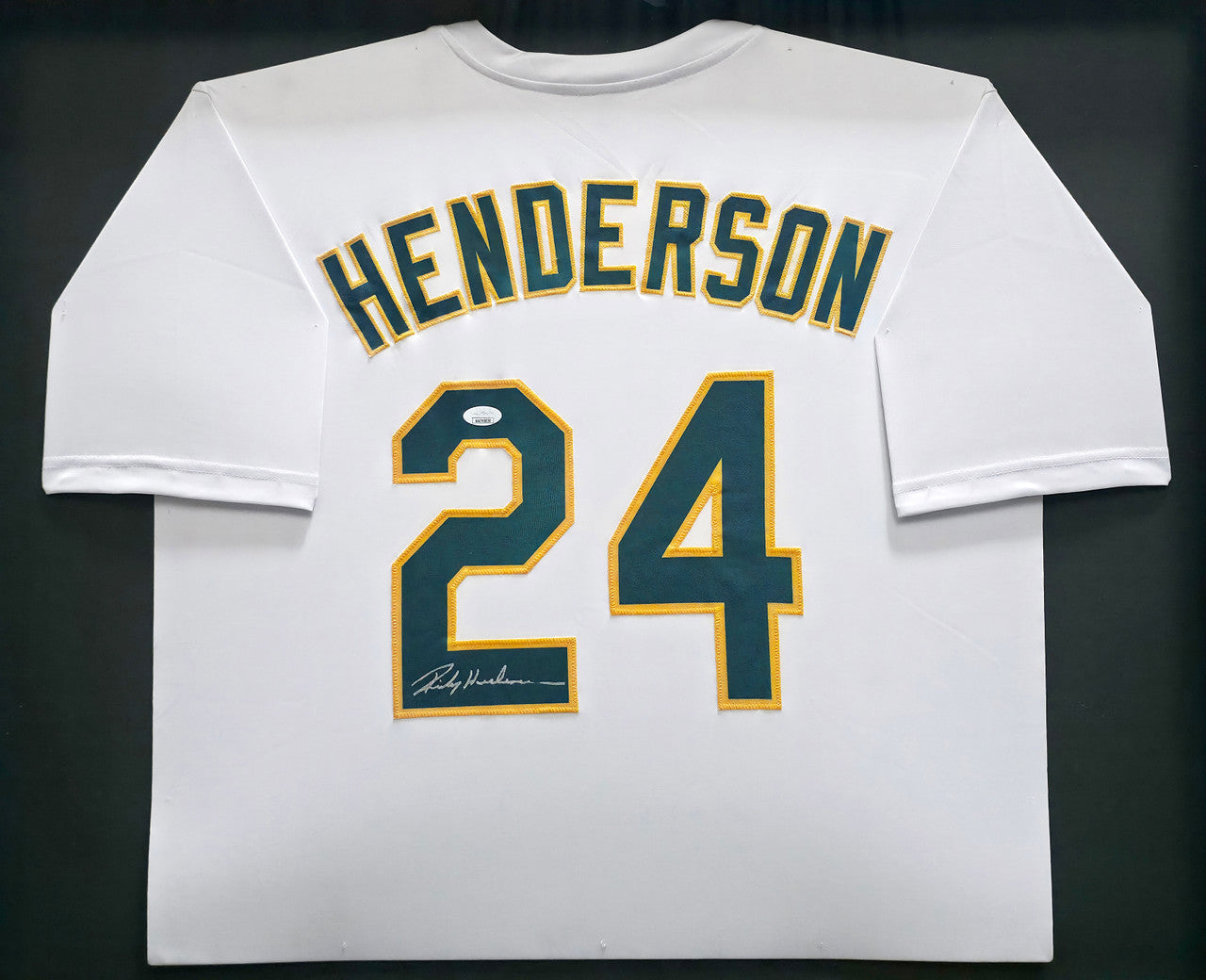 Oakland A's Rickey Henderson Autographed Framed White Jersey JSA #WA740850