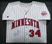 Minnesota Twins Kirby Puckett Autographed Framed Gray Russell Jersey "#34" JSA #ZZ91444