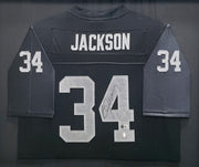 Oakland Raiders Bo Jackson Autographed Framed Black Mitchell & Ness 1987 Throwback Jersey Beckett BAS QR #BU86725