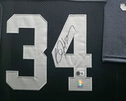 Oakland Raiders Bo Jackson Autographed Framed Black Mitchell & Ness 1987 Throwback Jersey Beckett BAS QR #BU86725