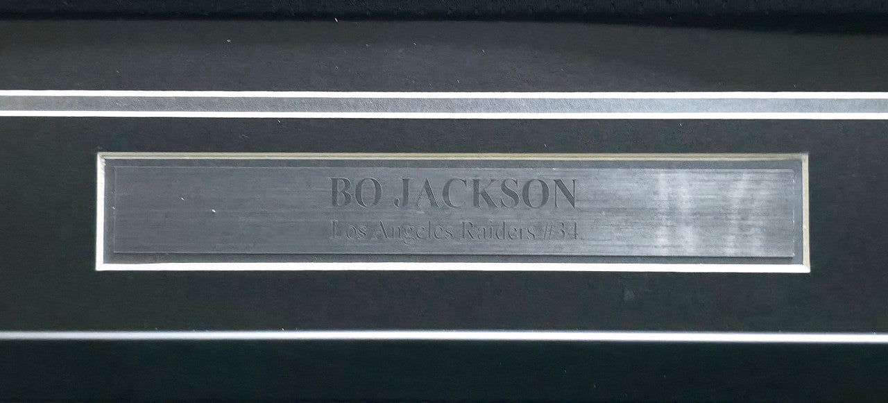 Oakland Raiders Bo Jackson Autographed Framed Black Mitchell & Ness 1987 Throwback Jersey Beckett BAS QR #BU86725