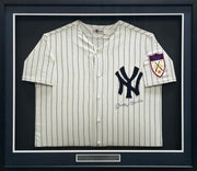 New York Yankees Mickey Mantle Autographed Framed White Pinstripes Mitchell & Ness AL 50th Anniversary Jersey Beckett BAS #AE15125
