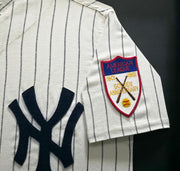 New York Yankees Mickey Mantle Autographed Framed White Pinstripes Mitchell & Ness AL 50th Anniversary Jersey Beckett BAS #AE15125
