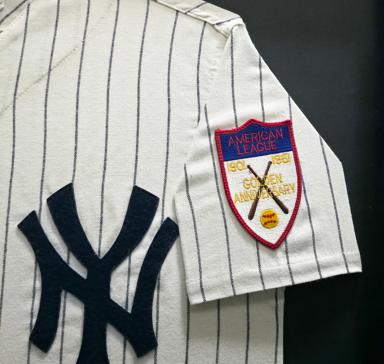 New York Yankees Mickey Mantle Autographed Framed White Pinstripes Mitchell & Ness AL 50th Anniversary Jersey Beckett BAS #AE15125