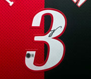 Philadelphia 76ers Allen Iverson Autographed Framed Red & Black Mitchell & Ness HWC Swingman Jersey Beckett BAS Witness #AW901183