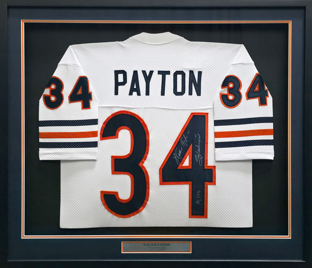 Chicago Bears Walter Payton Autographed Framed White Jersey "Sweetness & 16,726" PSA/DNA #U05882