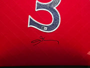 Philadelphia 76ers Allen Iverson Autographed Framed Red Mitchell & Ness HWC Swingman Jersey Beckett BAS Witness #1W901184
