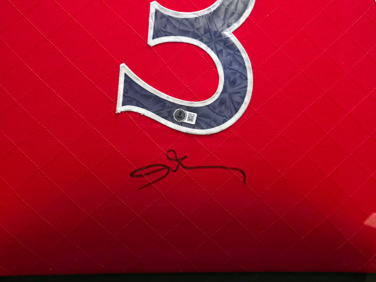 Philadelphia 76ers Allen Iverson Autographed Framed Red Mitchell & Ness HWC Swingman Jersey Beckett BAS Witness #1W901184