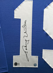 Baltimore Colts Johnny Unitas Autographed Framed Blue Jersey Beckett BAS #AE49027