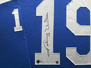 Baltimore Colts Johnny Unitas Autographed Framed Blue Jersey Beckett BAS #AE49031