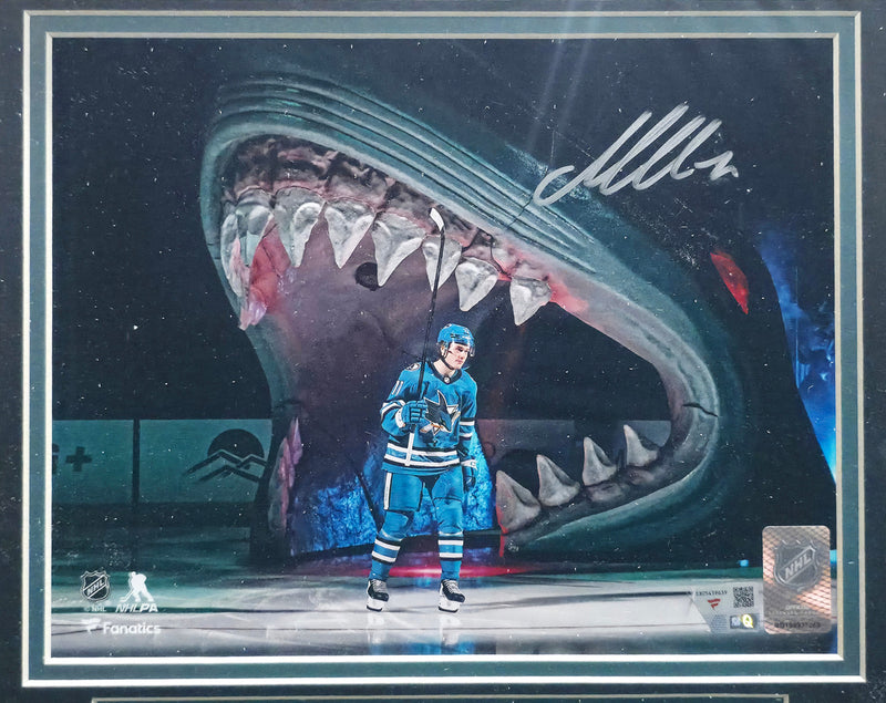 Macklin Celebrini Autographed Framed 8x10 Photo San Jose Sharks Fanatics Holo #SX05439639
