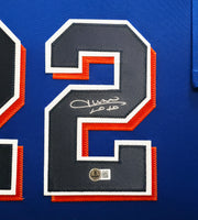 New York Mets Juan Soto Autographed Framed Blue Jersey Beckett BAS QR Stock #266056