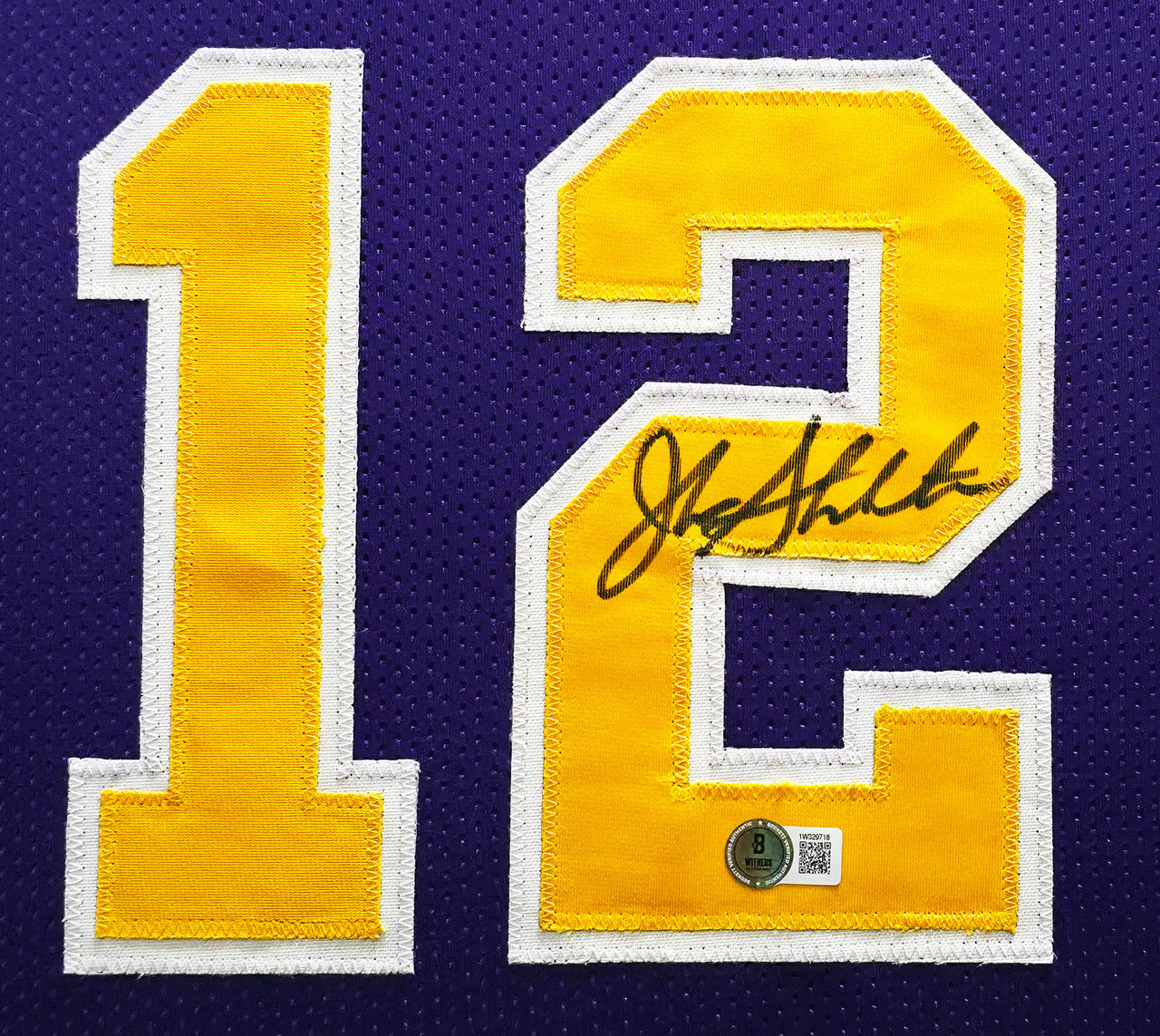 Utah Jazz John Stockton Autographed Framed Purple Jersey Beckett BAS Witness Stock #266057