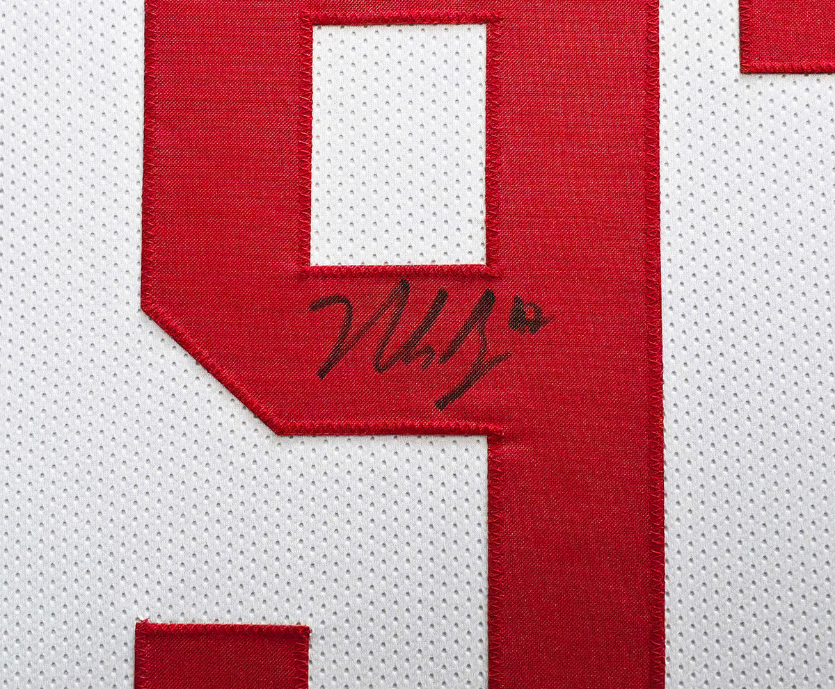 San Francisco 49ers Nick Bosa Autographed Framed White Jersey Beckett BAS Witness Stock #266058