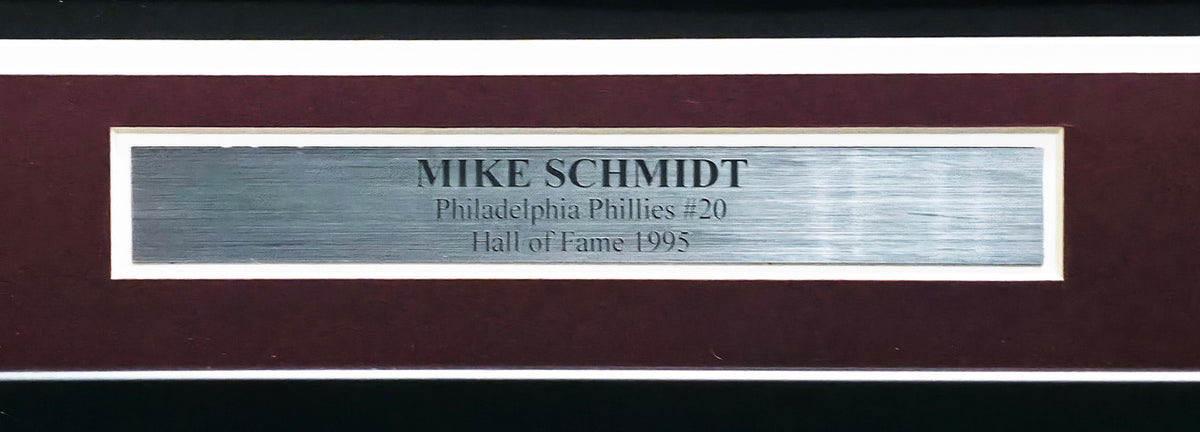 Philadelphia Phillies Mike Schmidt Autographed Framed White & Red Pinstripes Jersey Beckett BAS QR Stock #266061