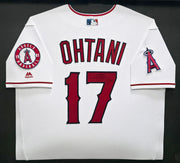 Los Angeles Angels Shohei Ohtani Autographed Framed White Majestic Jersey Beckett BAS #AC97026