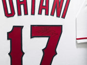 Los Angeles Angels Shohei Ohtani Autographed Framed White Majestic Jersey Beckett BAS #AC97026