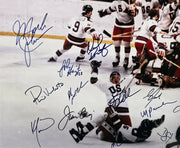 1980 Team USA Miracle on Ice Autographed Framed 20x24 Photo With All 20 Player Signatures Including Mike Eruzione #64/180 Steiner Holo SKU #266296