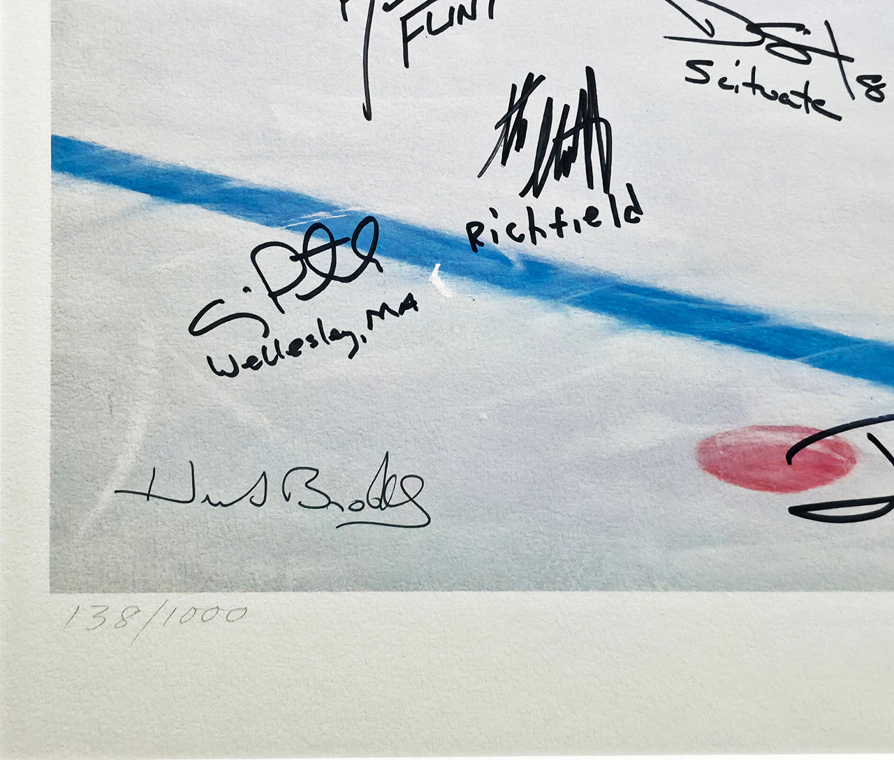 1980 Team USA Miracle on Ice Autographed Framed 24x30 Lithograph With 20 Signatures Including Herb Brooks #6/6 Beckett BAS #AC40042