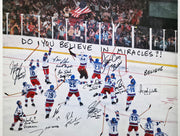 1980 Team USA Miracle on Ice Autographed Framed 24x30 Lithograph With 20 Signatures Including Herb Brooks #6/6 Beckett BAS #AC40042
