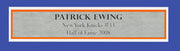 New York Knicks Patrick Ewing Autographed Framed Blue Mitchell & Ness HWC Swingman Jersey Beckett BAS Witness Stock #266059