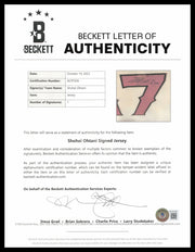 Los Angeles Angels Shohei Ohtani Autographed Framed White Majestic Jersey Beckett BAS #AC97026