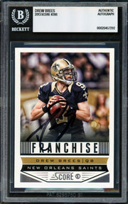 Drew Brees Autographed 2013 Score Card #286 New Orleans Saints Beckett BAS #20457292